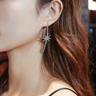 Rhinestone Star Dangle Earring As Shown In Figure - One Size