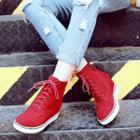 Lace-up Hidden Wedge Sneakers