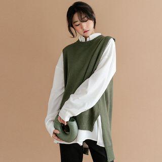 Plus Size Sleeveless Tie-back Knit Top