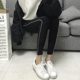 Contrast Piping Skinny Pants