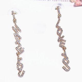 Letter Ear Stud 1 Pair - Gold - One Size