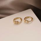 Alloy Rhinestone Knot Earring 1 Pair - 925 Silver Needle - Stud Earring - One Size