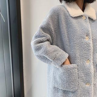 Single Breasted Coat Light Blue - One Size