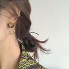 Alloy Acrylic Hoop Earring 1 Pair - Brown - One Size