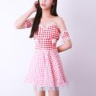 Plaid Tube A-line Dress