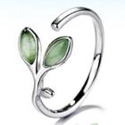 Leaf Open Ring White Gold - One Size