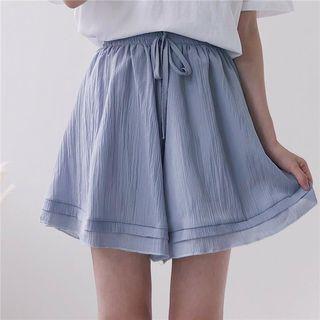Ruffled Hem Drawstring Shorts