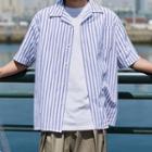 Pinstripe Short Sleeve Oversized Shirt