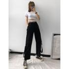 Tie-accent Straight-cut Cargo Pants With Belt