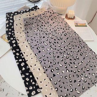 Leopard Print High-waist Knit Skirt