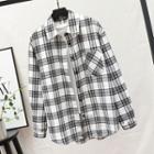 Plaid Shirt Jacket White - M