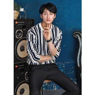 Round-neck Long-sleeve Patterned Top
