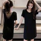 Open Back Short-sleeve Nightdress