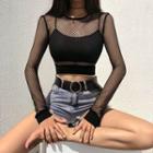 Long-sleeve Fishnet Top / Camisole Top