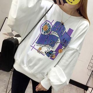 Printed Dolman-sleeve Sweatshirt