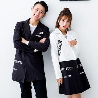 Couple Matching Letter Lapel Coat
