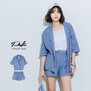 Set: Elbow-sleeve Jacket + Shorts