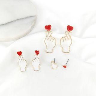 Alloy Heart & Hand Gesture Earring (various Designs)
