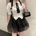 Short-sleeve Shirt / Mesh Skort