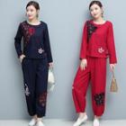 Set: Traditional Chinese Top + Harem Pants