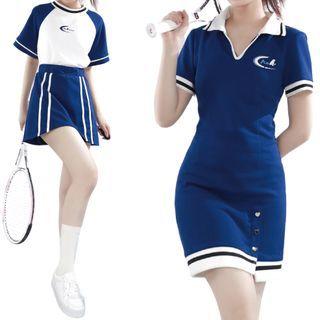 Short-sleeve Print T-shirt / Skort / Polo Dress