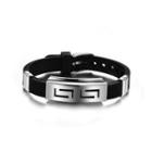 Fashion Personality Geometric Rectangular Silicone Bracelet Silver - One Size