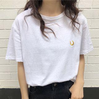 Crescent Print Short-sleeve T-shirt