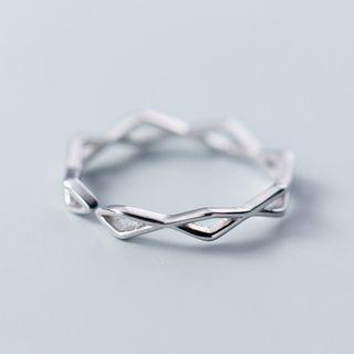925 Sterling Silver Perforated Open Ring As Shown In Figure - One Size
