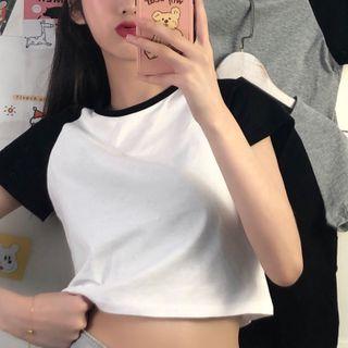Cropped Short-sleeve Raglan T-shirt