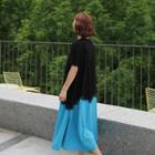 Lace-trim Two-tone Long Dress