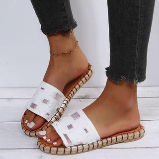 Distressed Slide Sandals