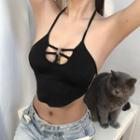 Halter Neck Strappy Open-back Camisole Top