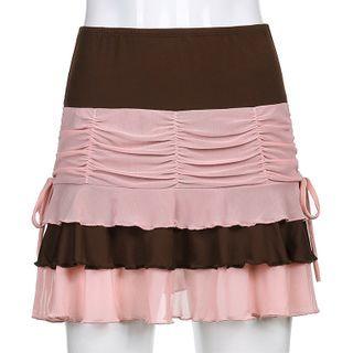 Layered Mini A-line Skirt