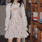 Lace-up Bow Ruffle Trim Cardigan
