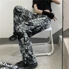 Leopard Print Drawstring-cuff Pants