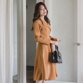 Wrap-front A-line Coat Dress