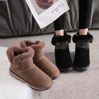 Faux Fur Faux Suede Snow Boots