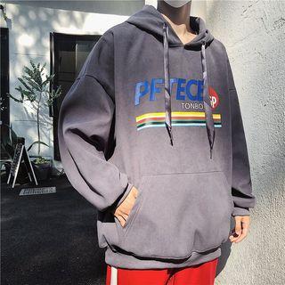 Rainbow Print Lettering Hoodie