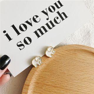 Alloy Elephant Earring 1 Pair - Earrings - Pink & Gold - One Size