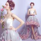 Strapless Applique High-low Mini Prom Dress