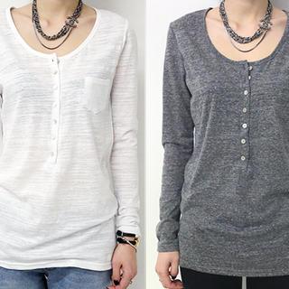 Long-sleeve Cotton Henley