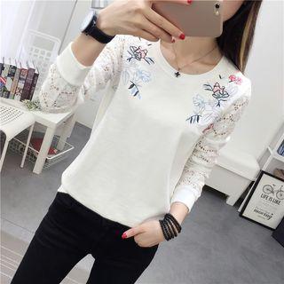 Embroidered Lace Panel Top