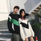 Couple Matching Color Block Round Neck / V-neck Sweater