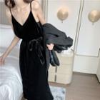 V-neck Dress Black - One Size
