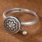 Rotatable Lotus 925 Sterling Silver Ring Silver - One Size