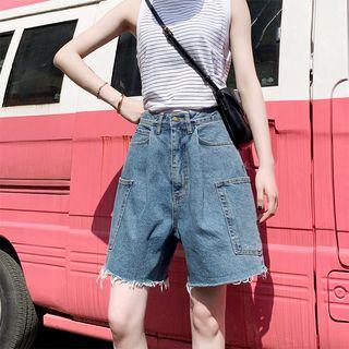 Cropped Denim Shorts