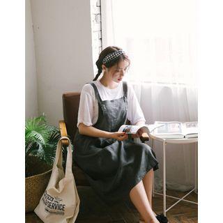 Boxy Linen Midi Overall Dress