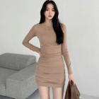 Shirred-side Mini Bodycon Dress