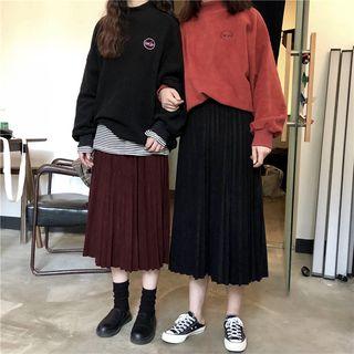 Midi Pleated A-line Skirt