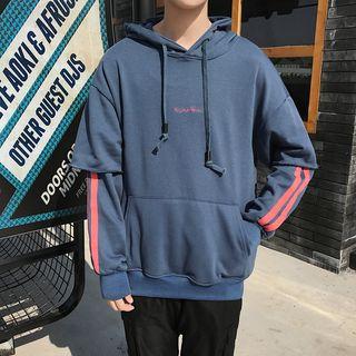 Mock Two-piece Letter Hoodie
